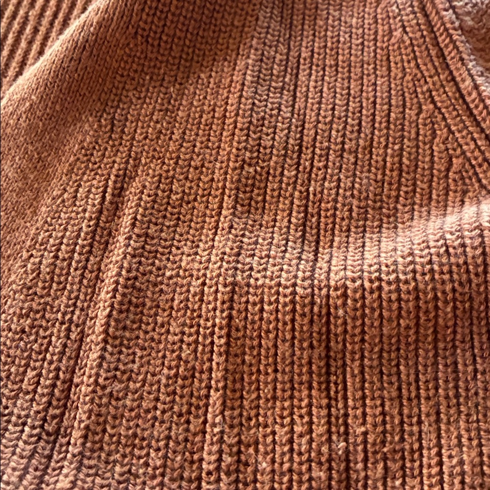 GAP Warm Brown Knit Sweater Gap Women's M Long Sleeve Waist Coat Classic Style - Picture 15 of 16